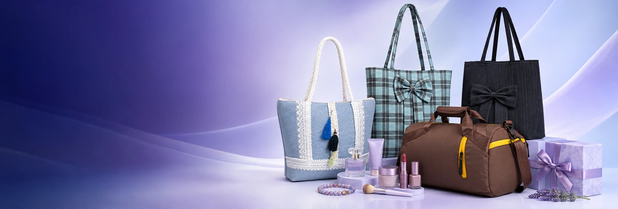 NexaNotion bags, cosmetics, bracelets and gift packages