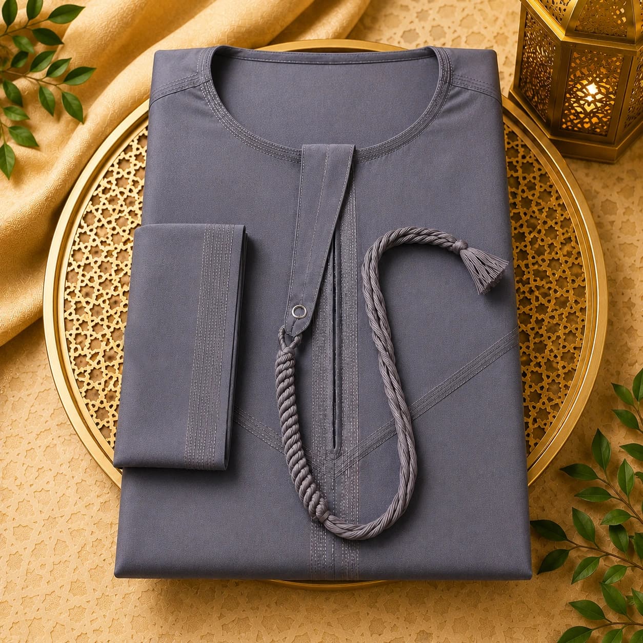 Slate Grey Tassel Detail Jubba